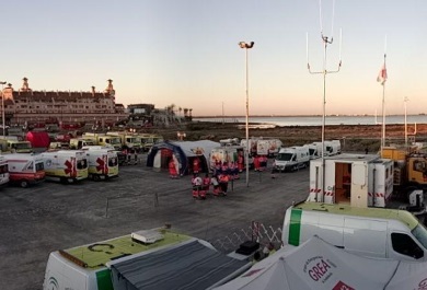 Simulacro de terremoto e inundaciones en San Fernando, Cádiz